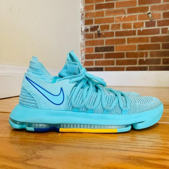 Nike KD 10 City Edition Hyper Turquiose Blue Size 9.5 Kevin Durant 897815-300 - Picture 1 of 16